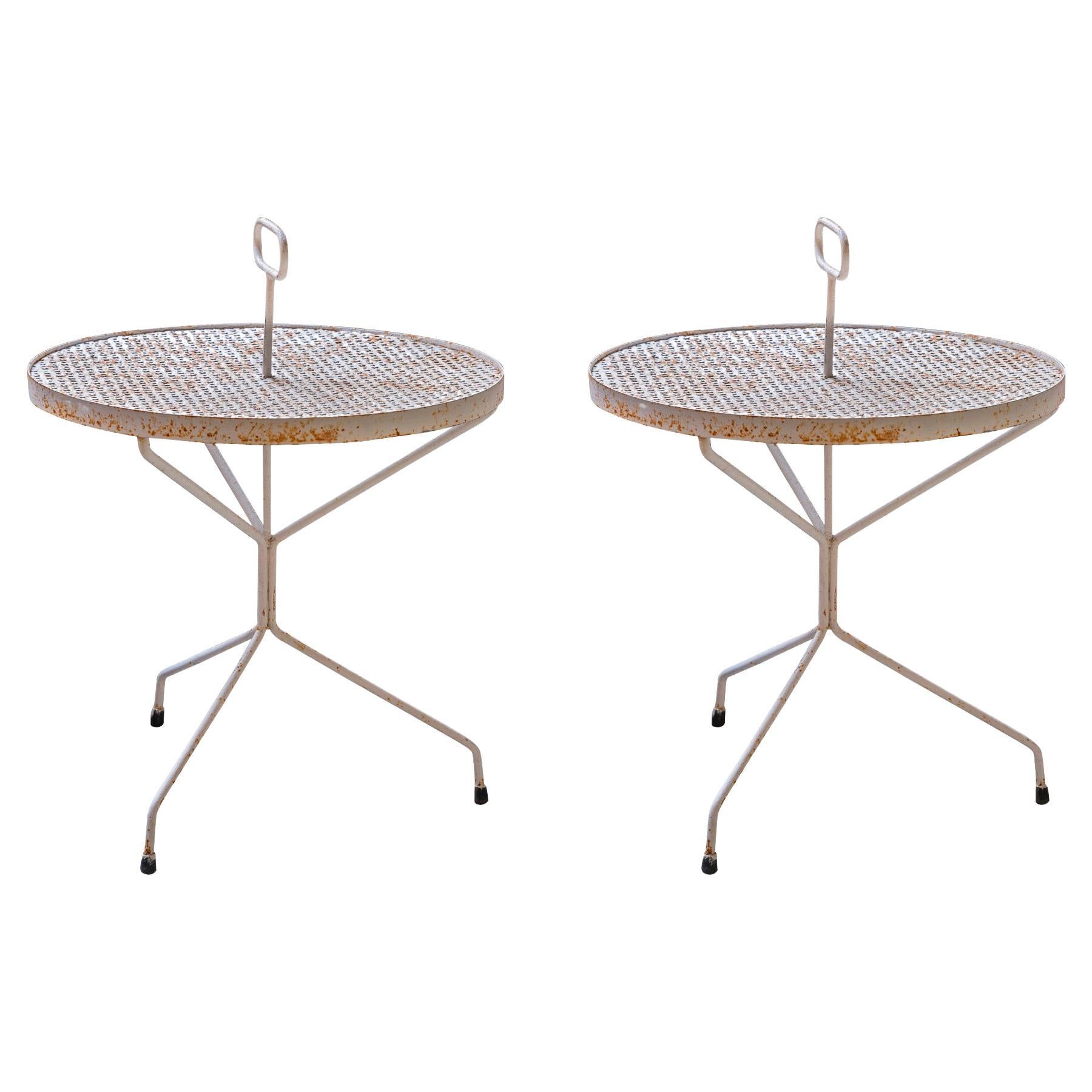 Pair of Small Tables in the Style of Mathieu Matégot, France, circa 1970