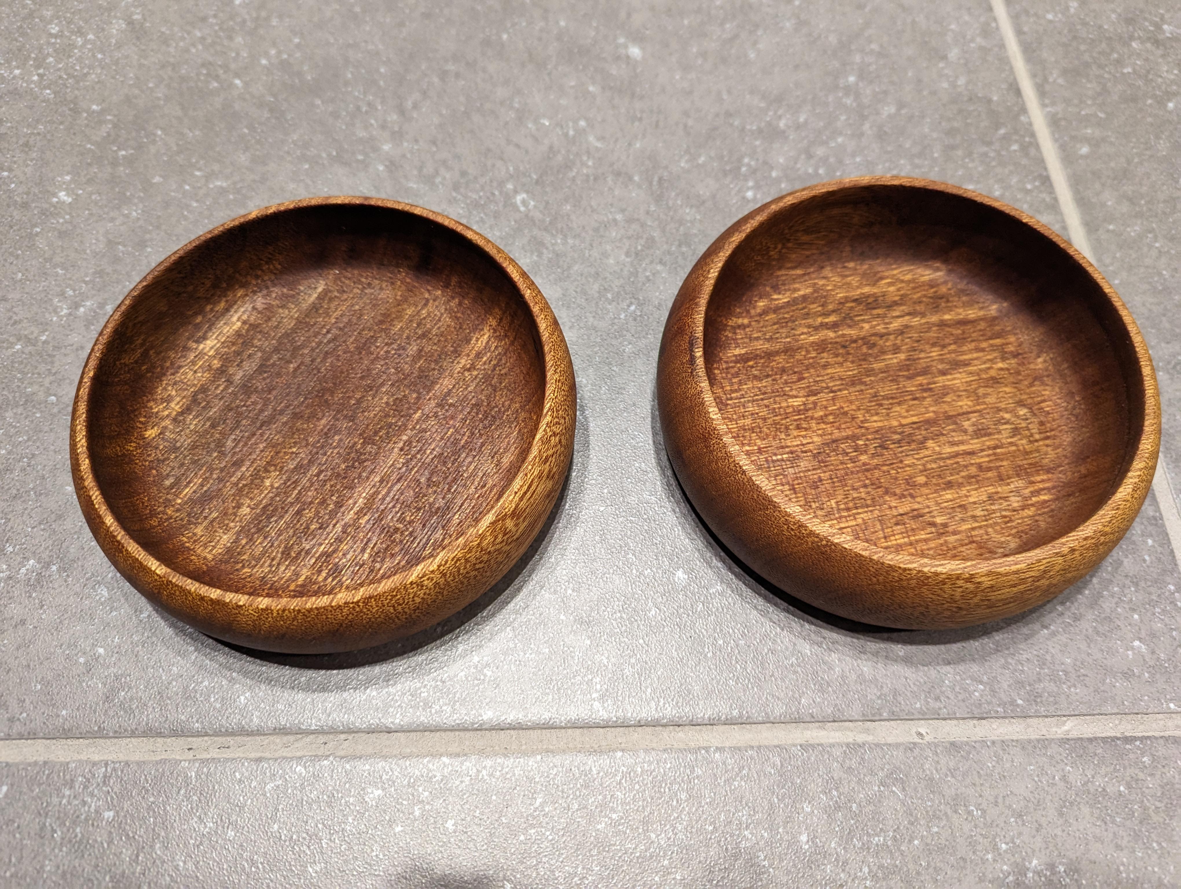 Mid-Century Modern Pair of small teak trays For Sale