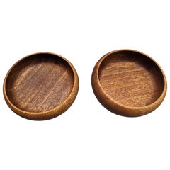 Paire de petits plateaux teck