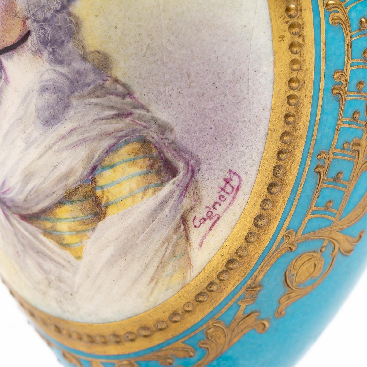 French Pair of Small Vases in Sevres Porcelain For Sale