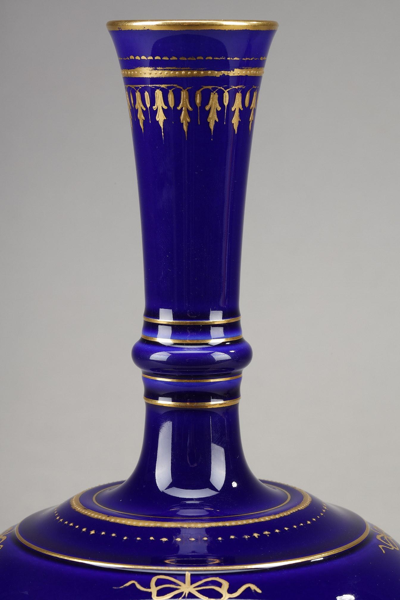 Late 19th Century Pair of Small Vases in Sevres Porcelain