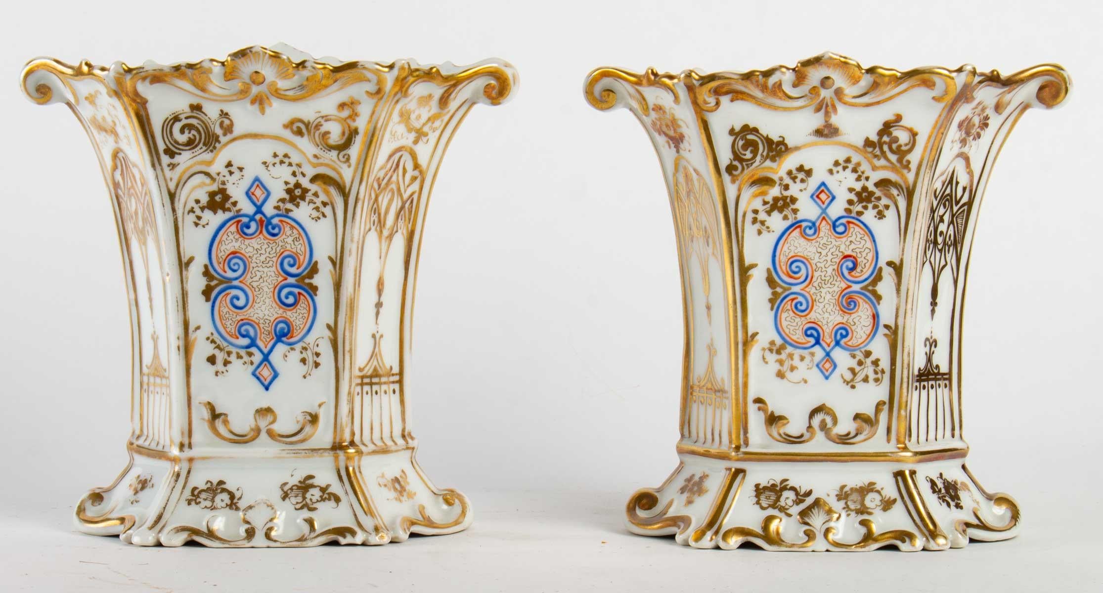 French Pair of Small Vases, Paris in the Taste of Boyeux