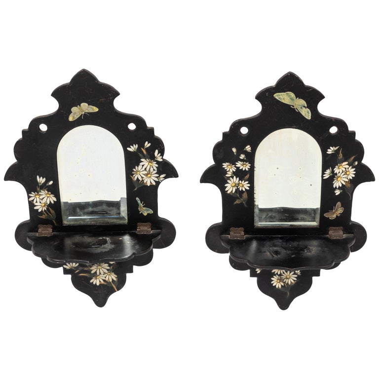 Pair of Small Victorian Wall Shelves For Sale