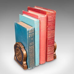 Pair of Small Vintage Baroque Revival Bookends, Italian, Giltwood, Book Rest