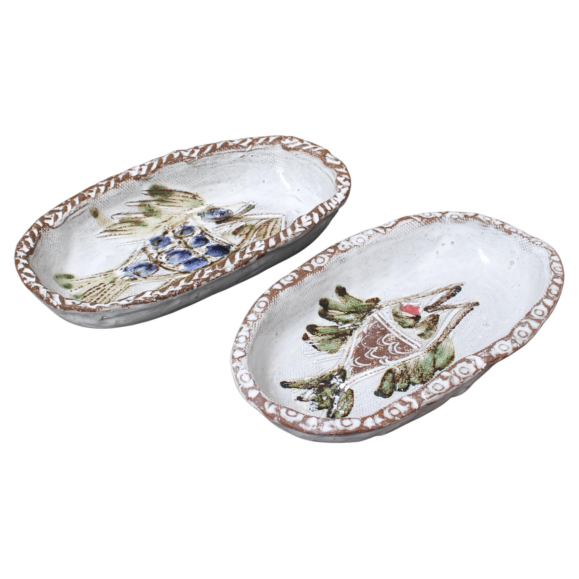 Pair of Small Vintage French Decorative Trays by Albert Thiry 'circa 1970s' For Sale