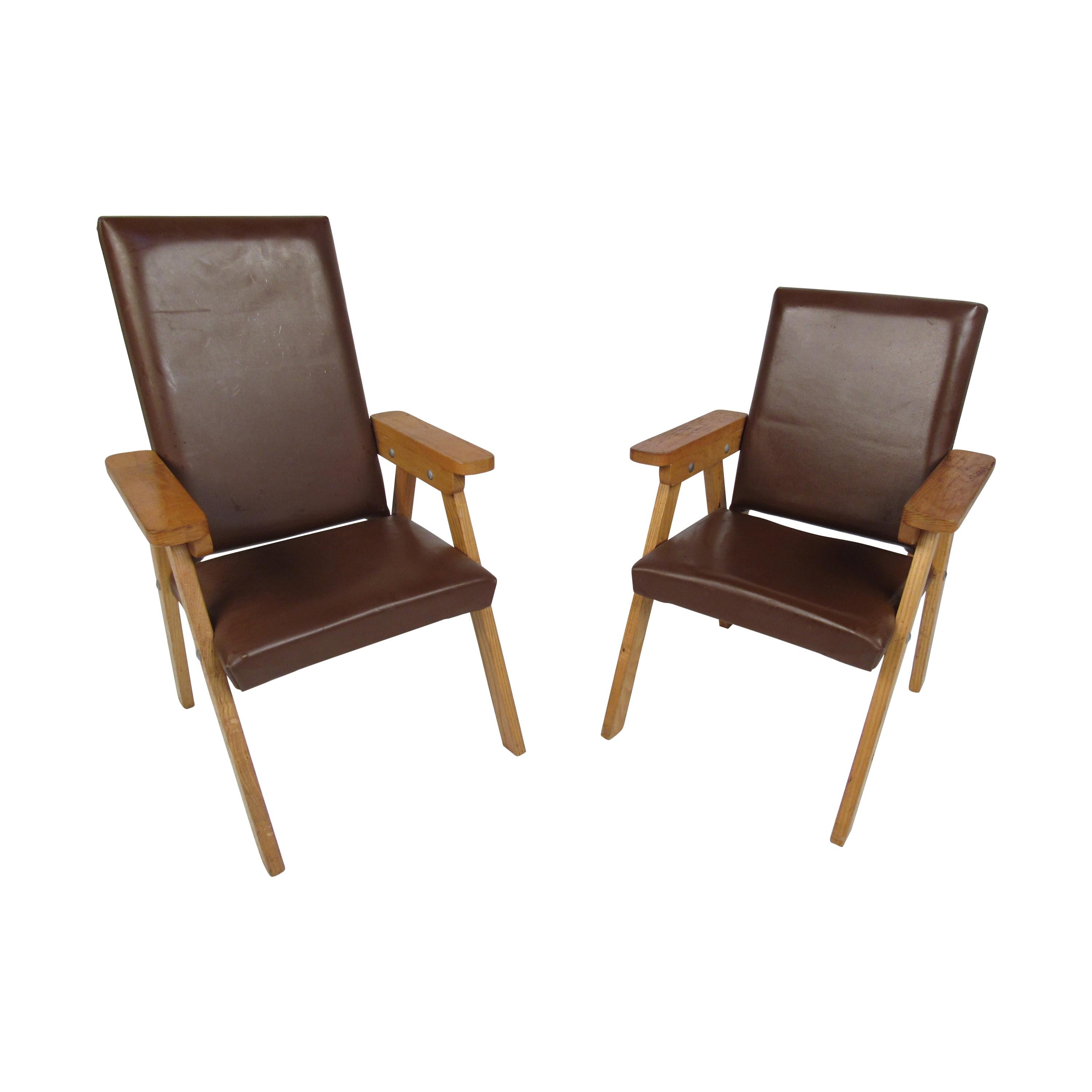 Pair of Small Vintage Modern Lounge Chairs