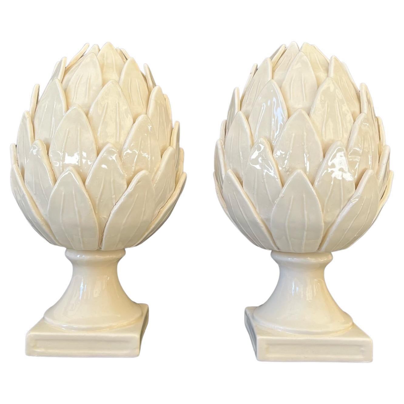 Pair of Small White Artichokes For Sale