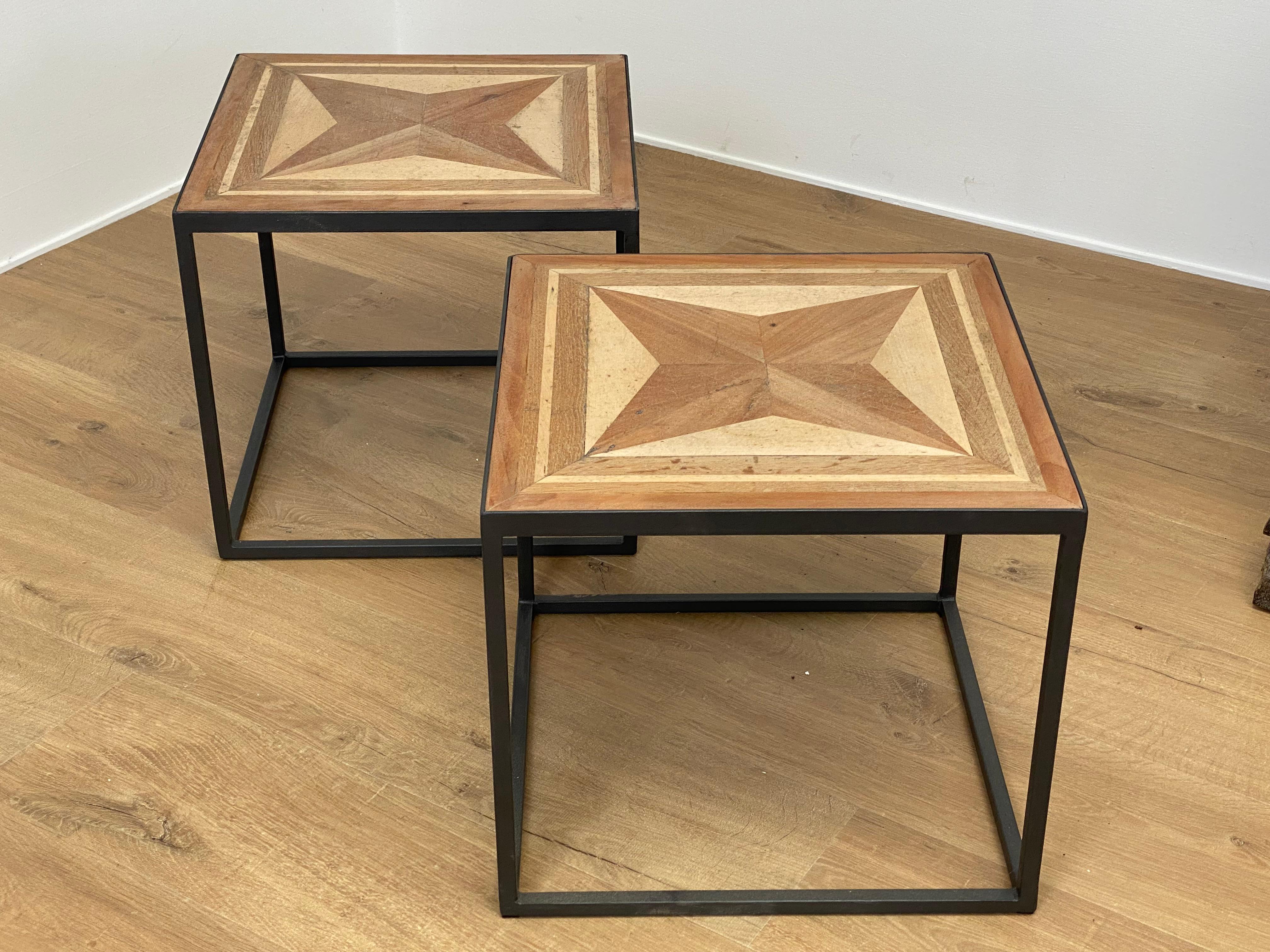Pair of small Wooden Coffeetables For Sale 4