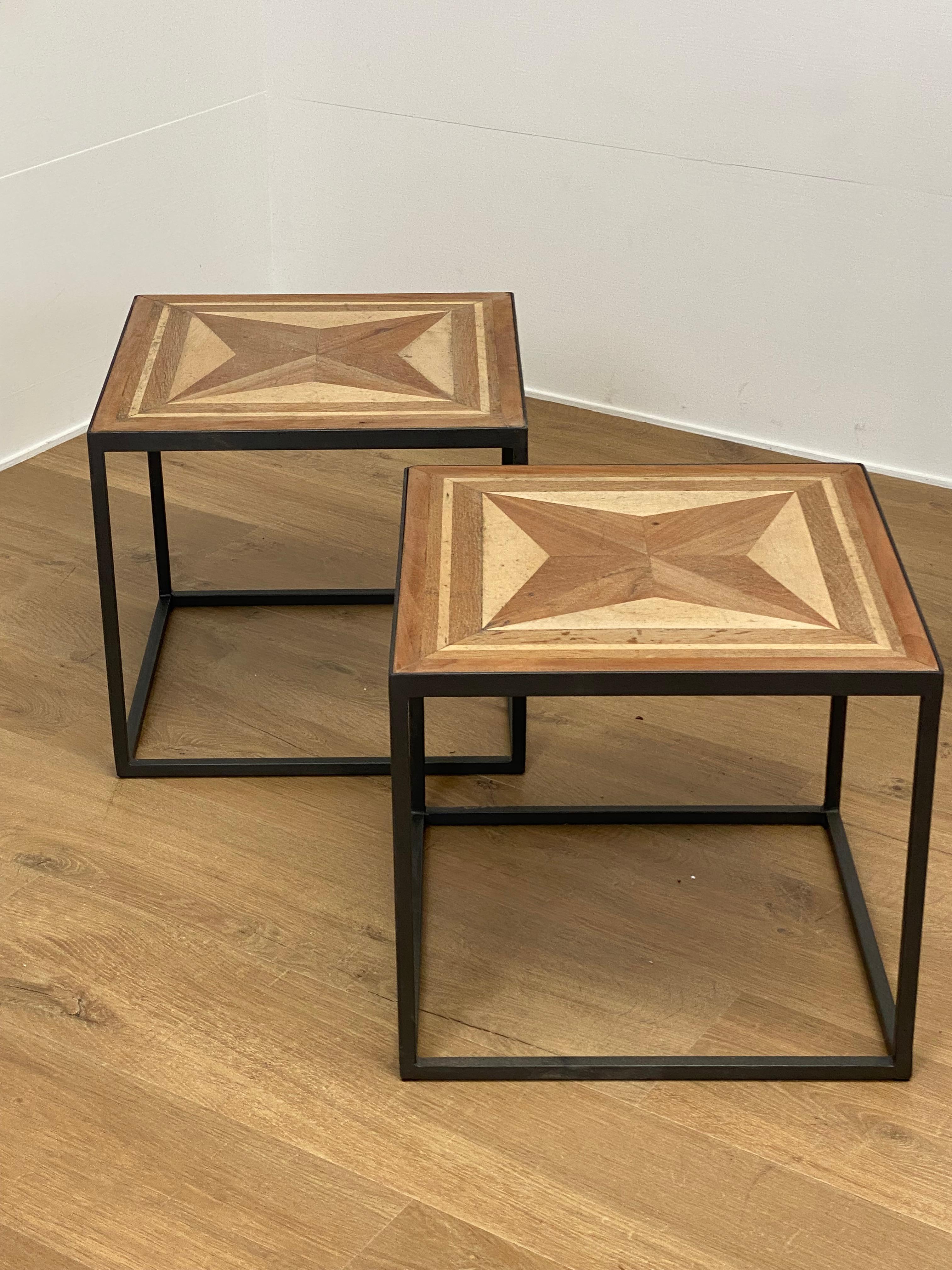 Fruitwood Pair of small Wooden Coffeetables For Sale