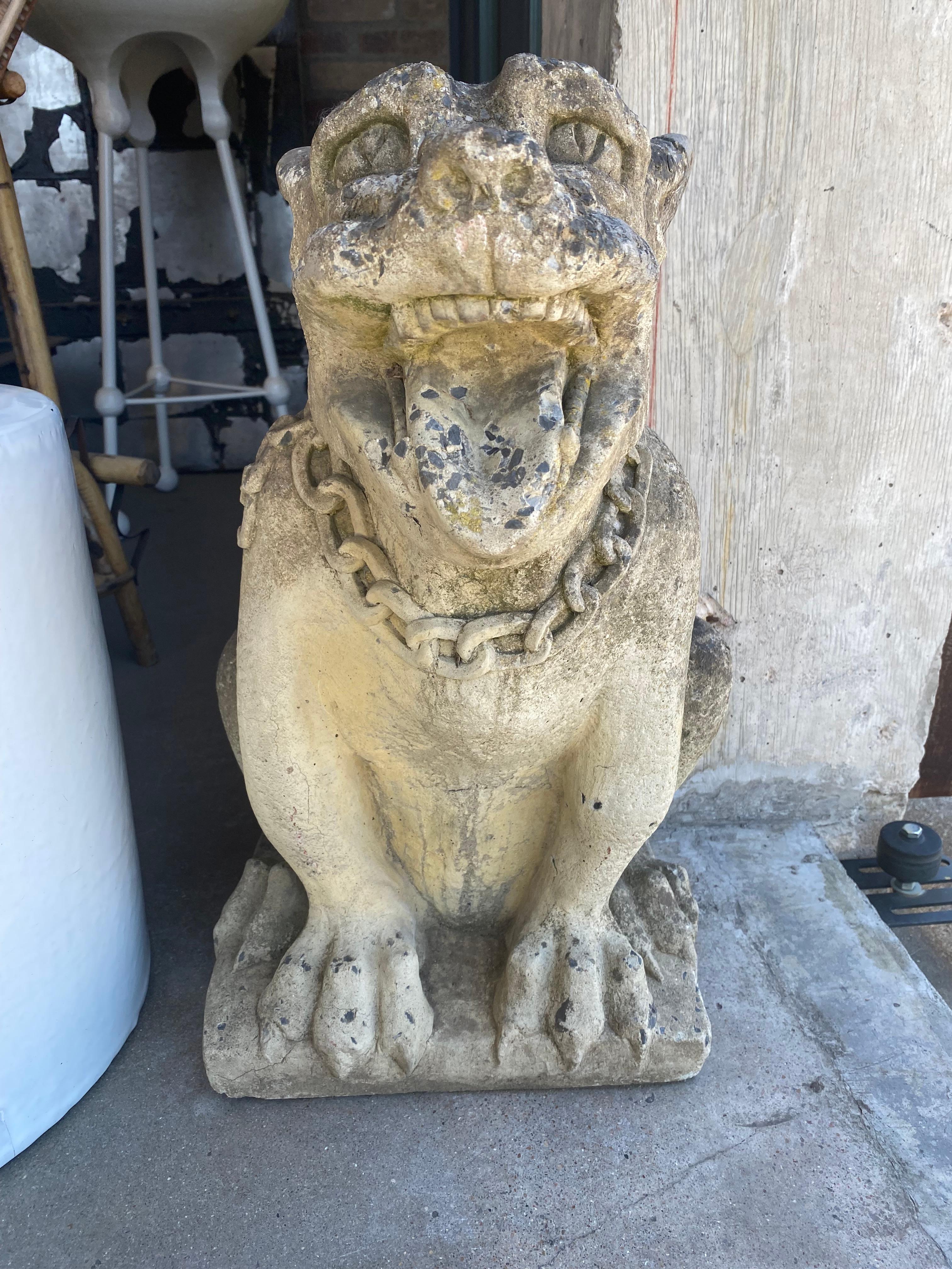 Gothic Pair of Smiling Gargoyle Sculptures