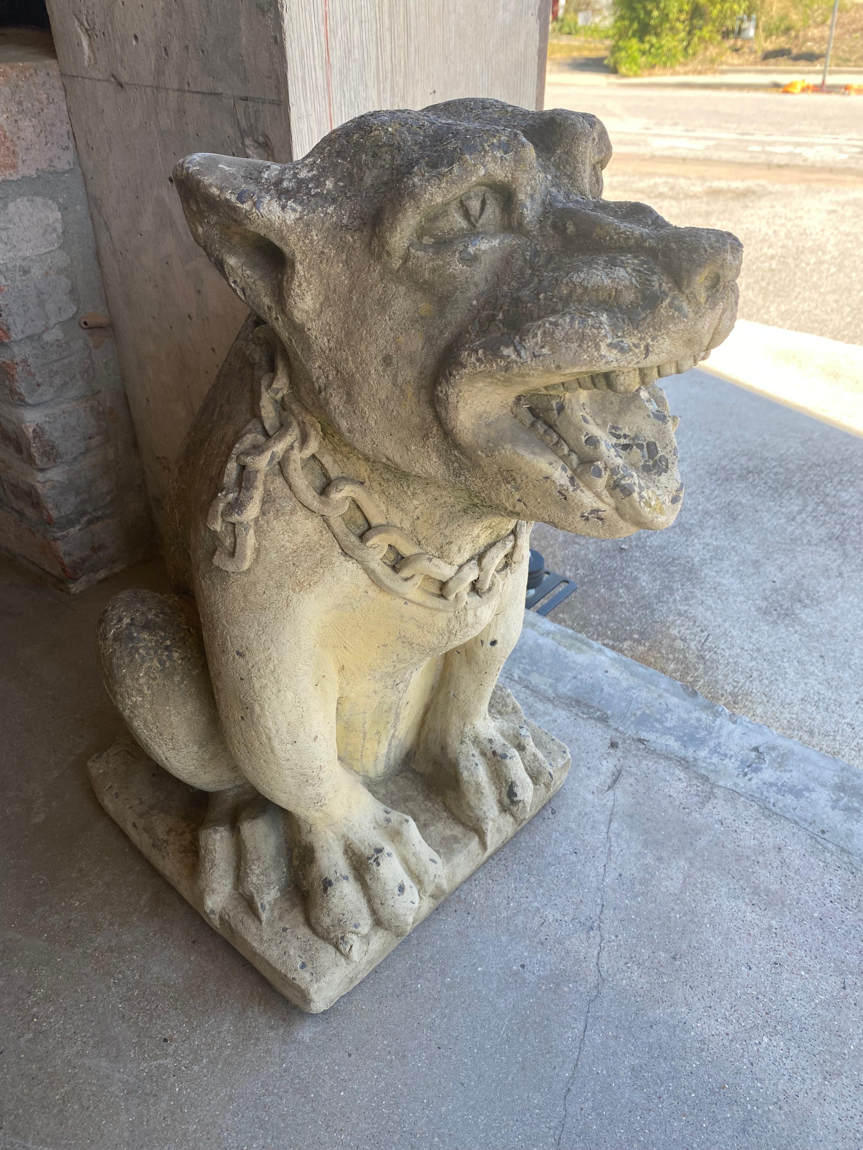 Belgian Pair of Smiling Gargoyle Sculptures
