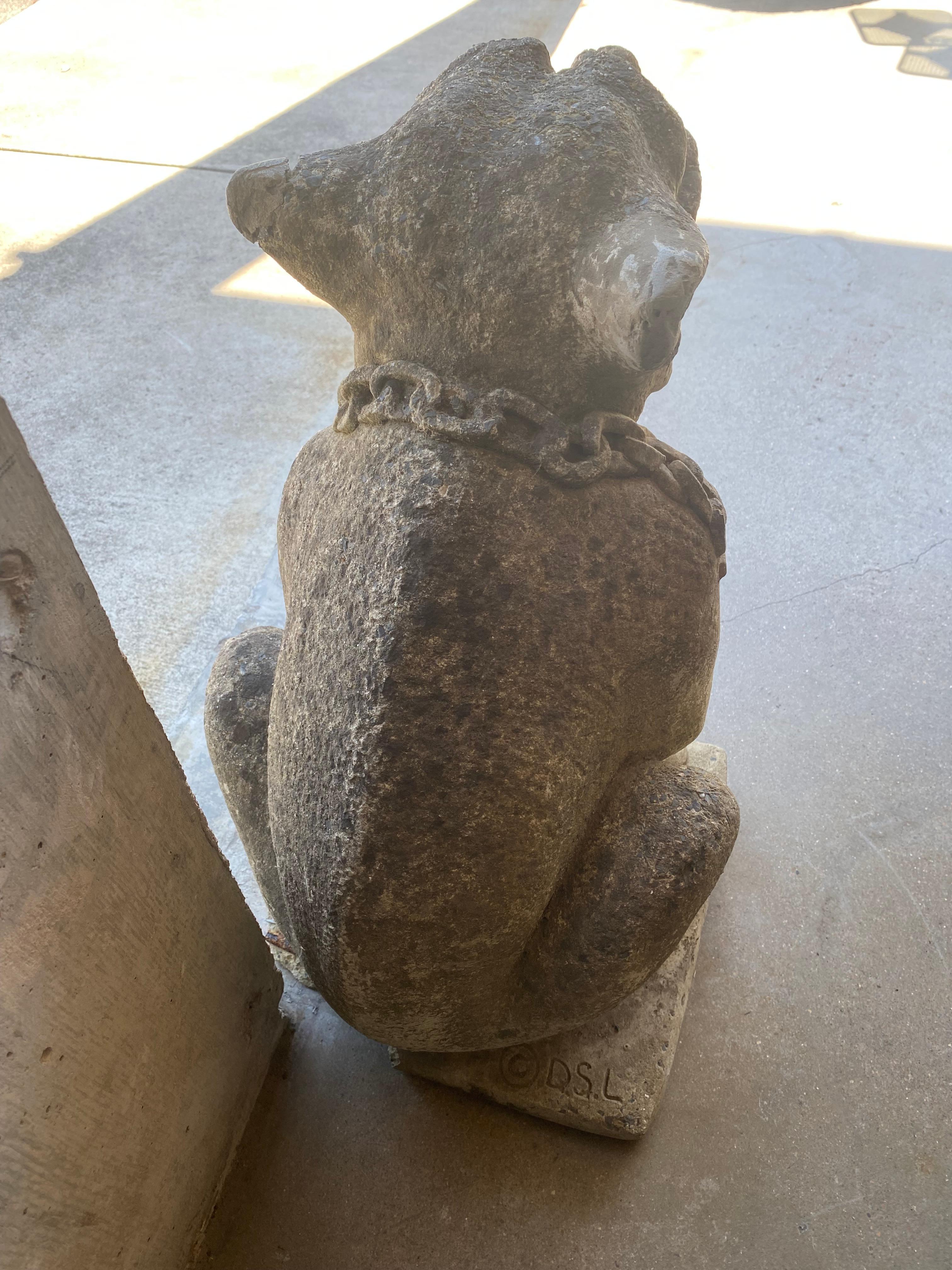 Pair of Smiling Gargoyle Sculptures In Good Condition In Austin, TX
