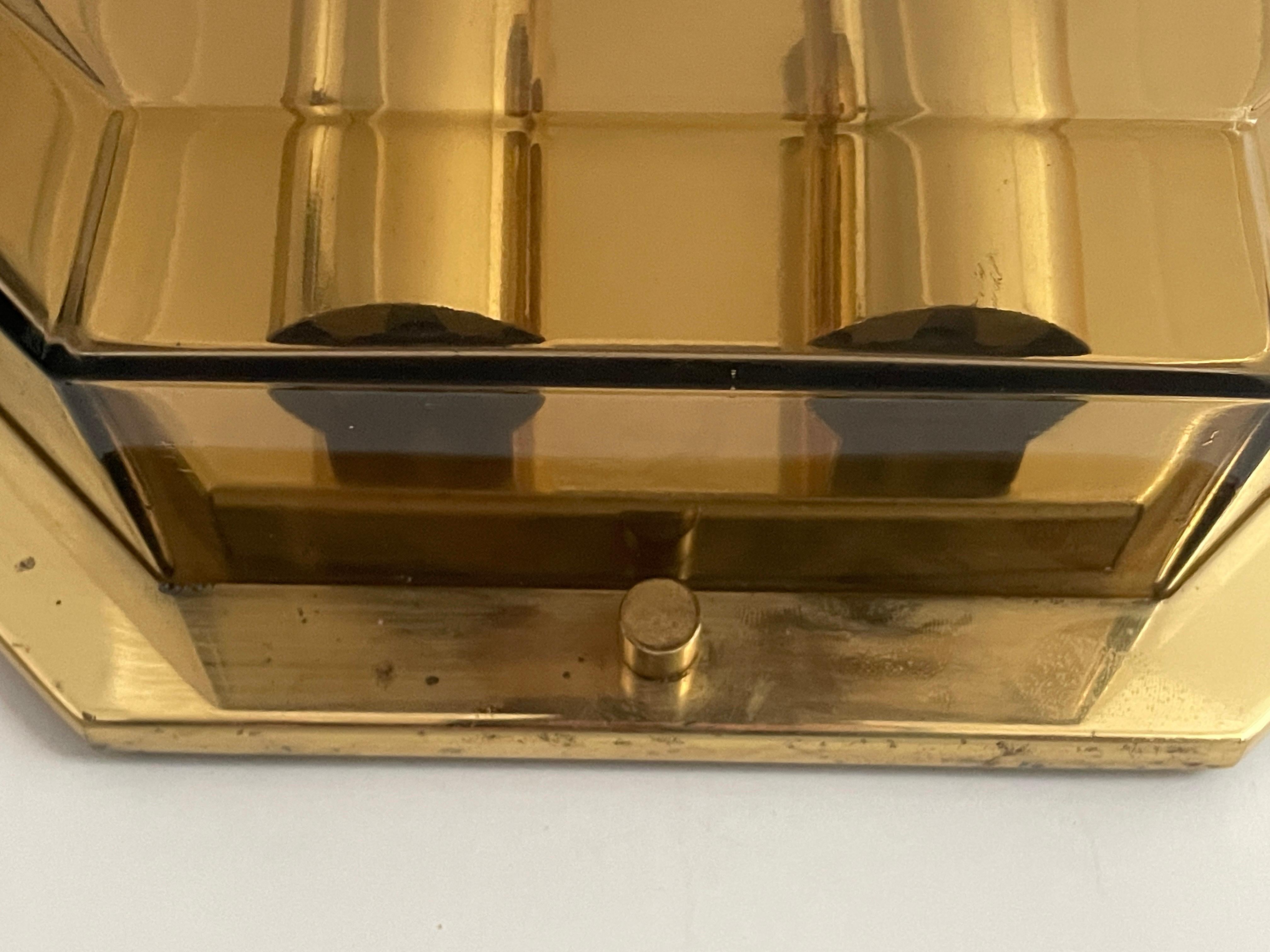 Pair of Smoke Glass & Brass Sconces by Limburg, 1970s, Germany For Sale 7
