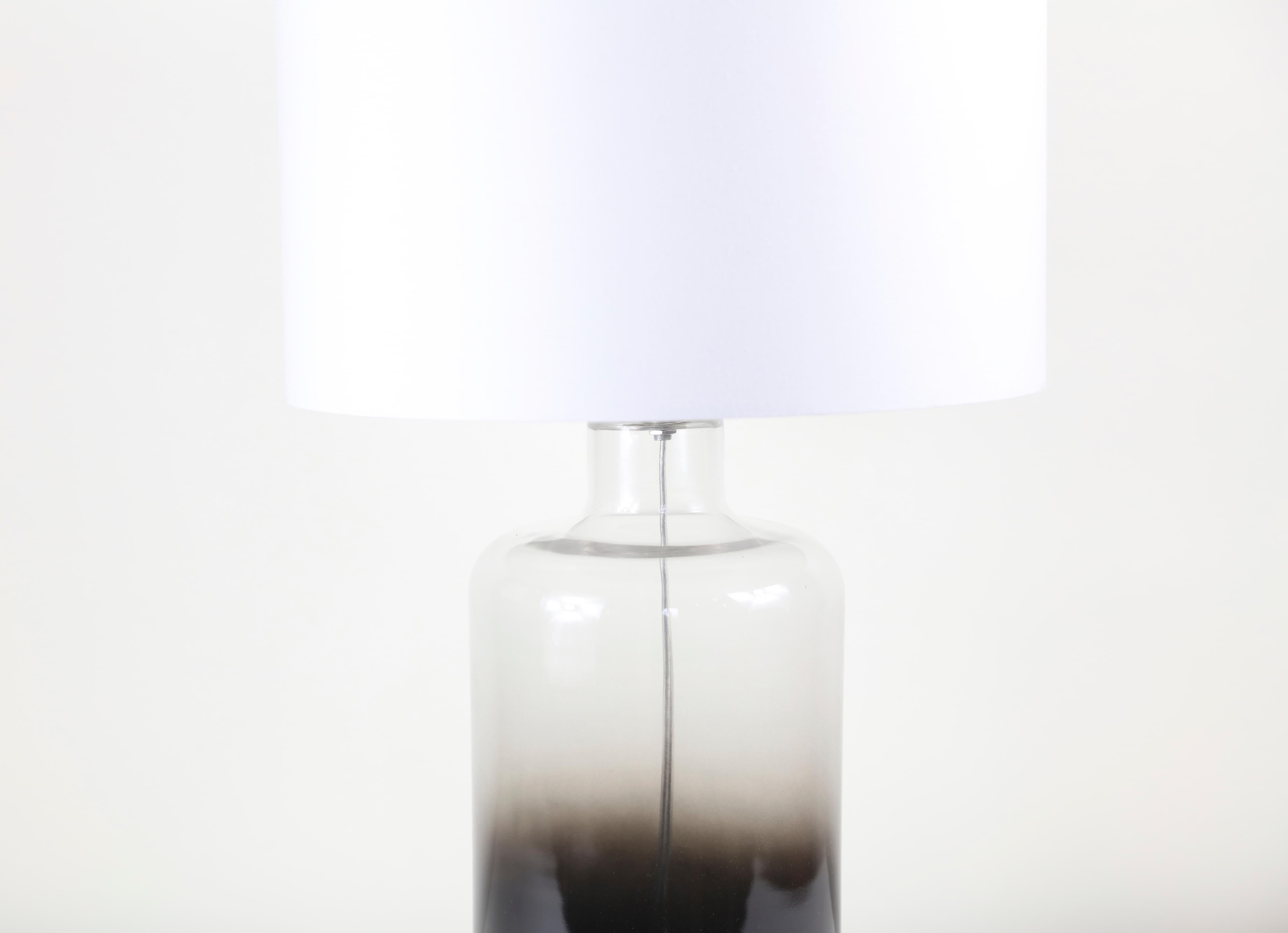 Gray Pair of Smoke Glass Table Lamps