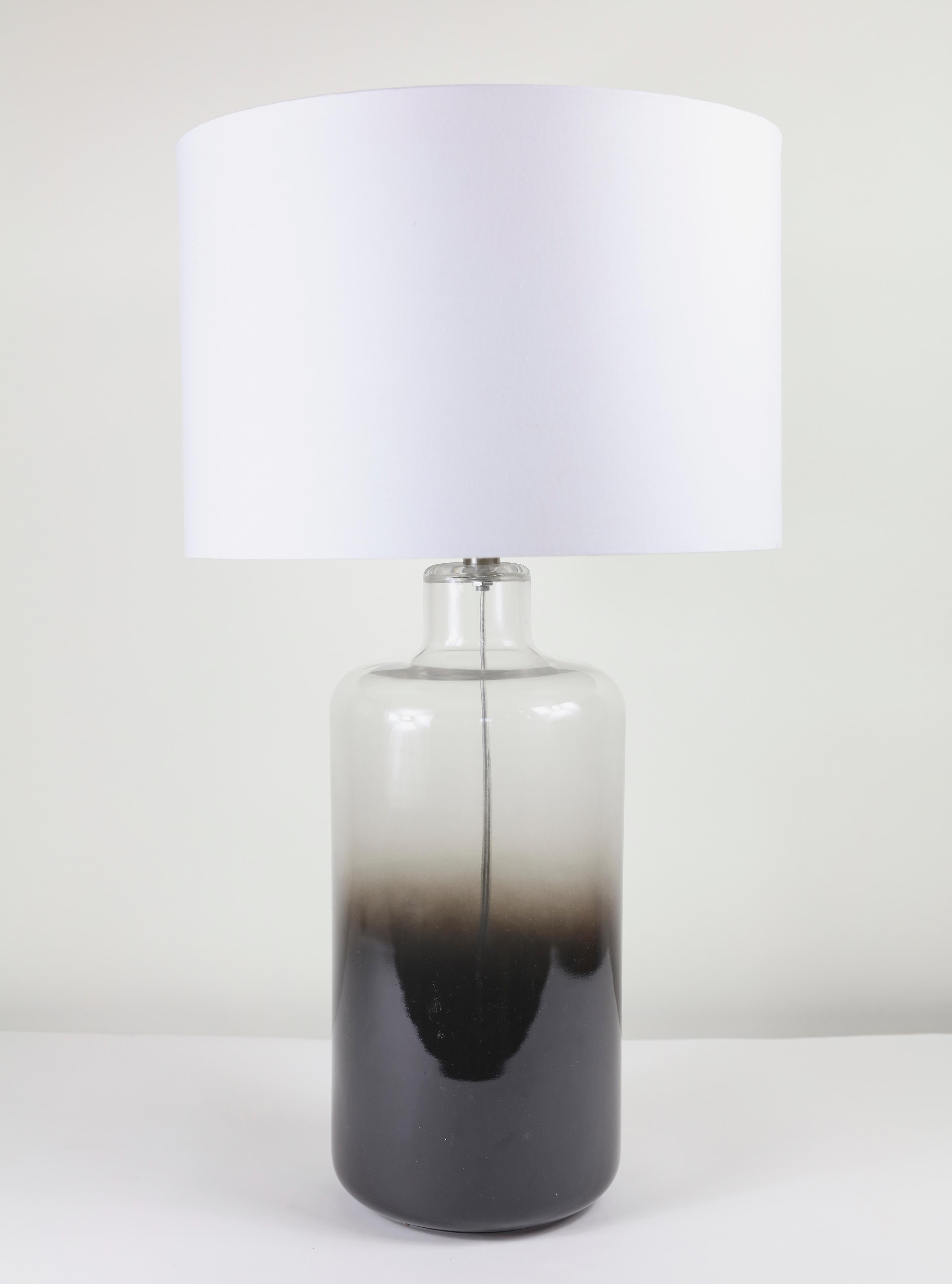 Pair of Smoke Glass Table Lamps In Good Condition In Bridgehampton, NY