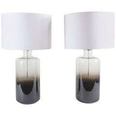 Pair of Smoke Glass Table Lamps