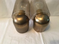 Pair of Smoked Air Bubble Glass Limburg Vanity Sconces from 1970s, Germany