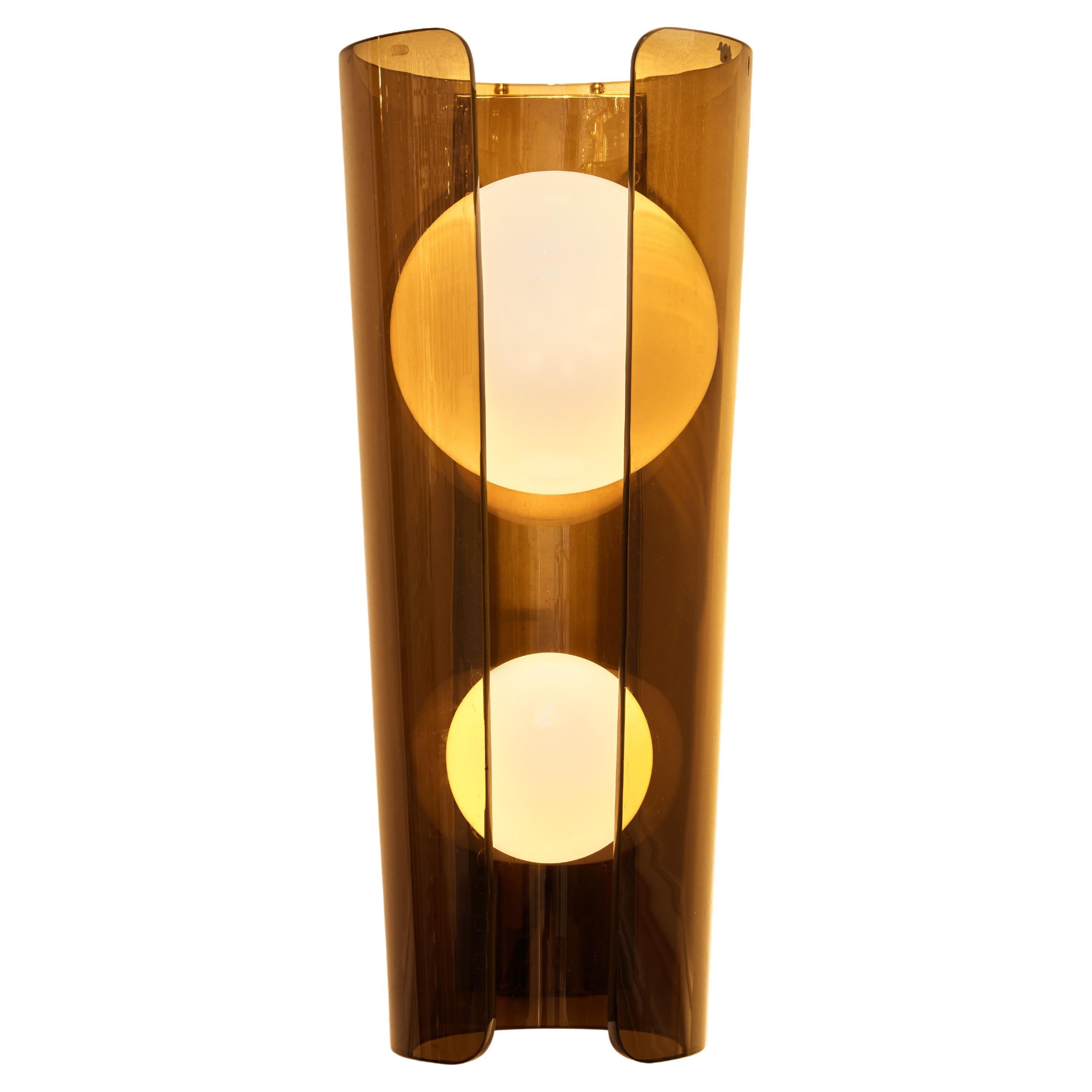 Pair of smoked glass sconces by Studio Glustin For Sale