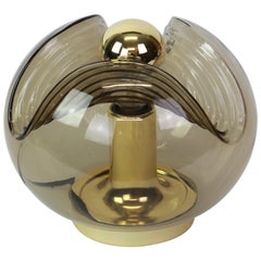 Pair of Smoked Glass Sculptural Table Lamps by Peill & Putzler, Germany, 1970s