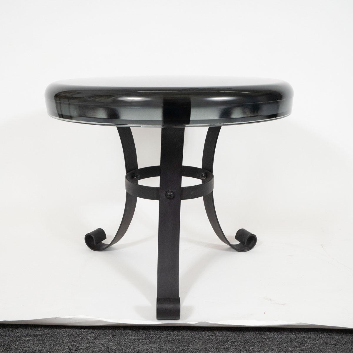 Pair of Smoked Glass Top Side Tables For Sale 5