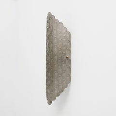 Pair of Smoked Murano Glass Wall Sconces with Textured Relief