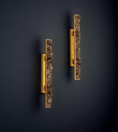 Pair of Smoked Quartz Wall Lamp by Aver