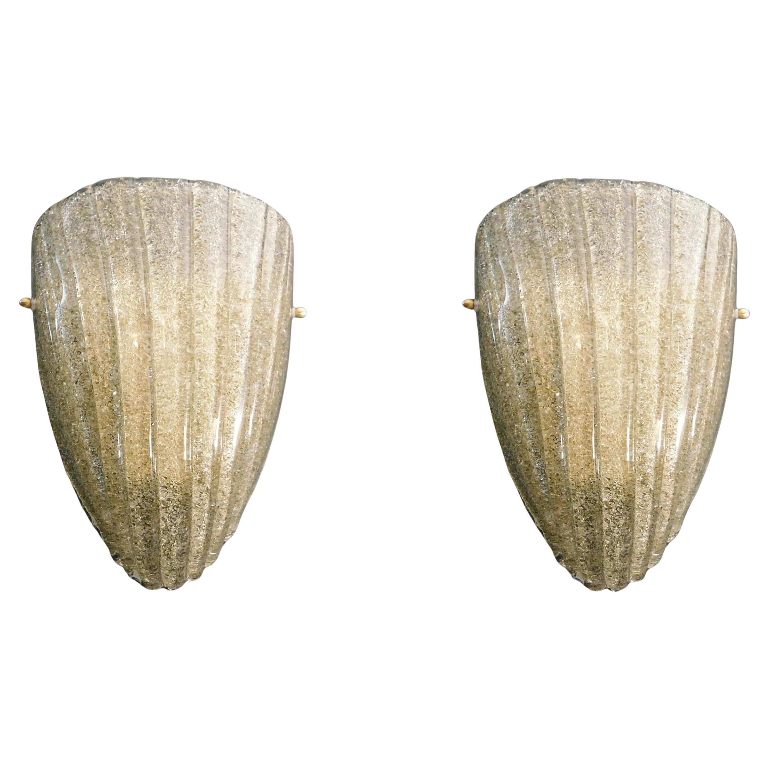 Coppia di lampade a scudo Graniglia fumé, 2 coppie disponibili