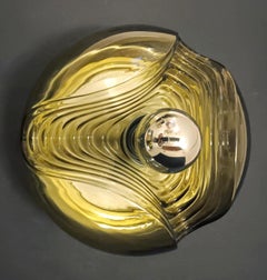 Pair of Smoky Murano Sconces / Flush Mounts