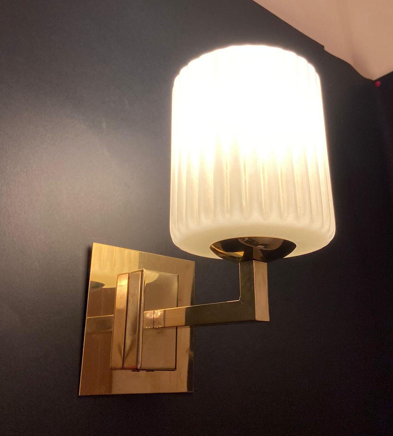 Pair of Smoky Ribbed Sconces by Barovier e Toso, 2 Pairs Available 1