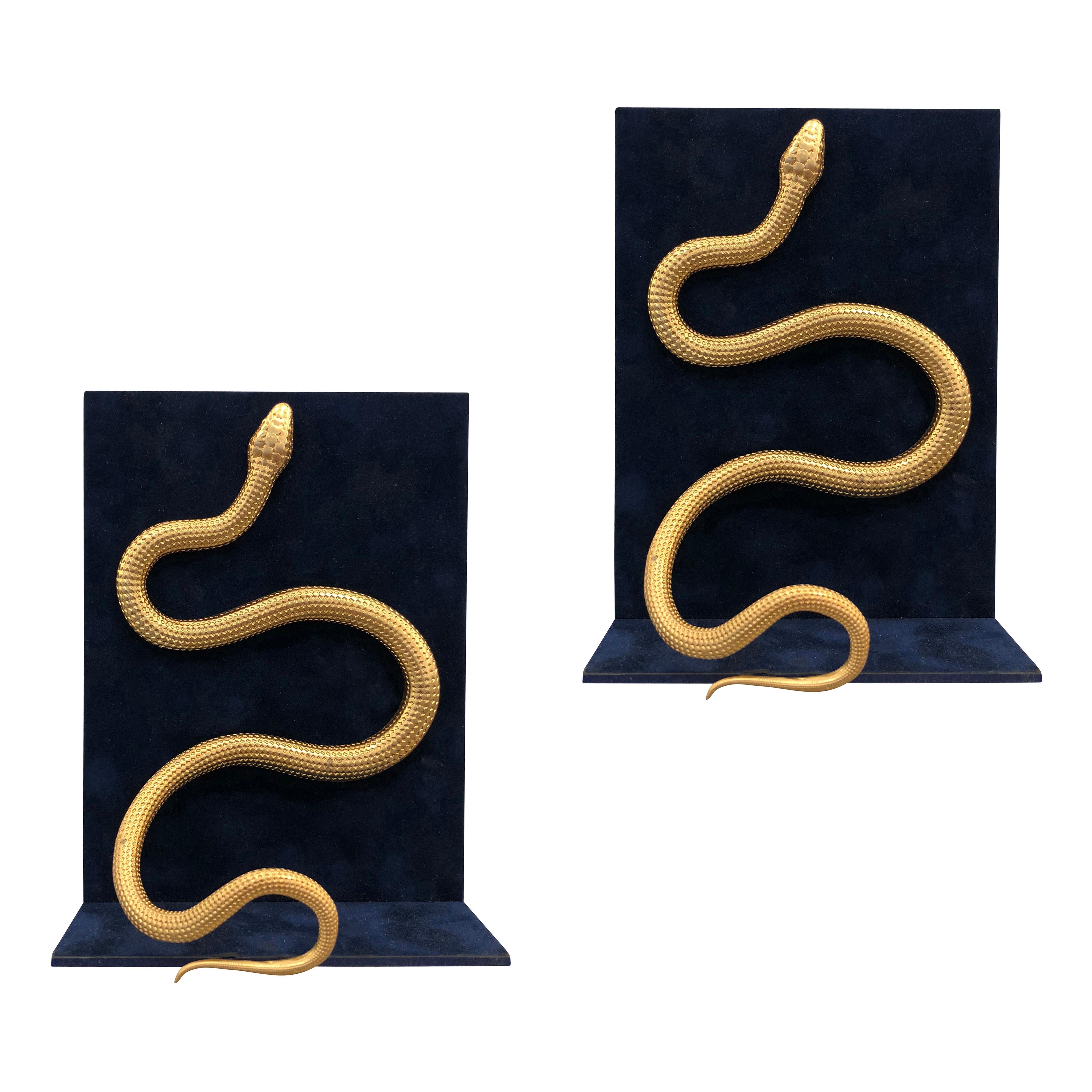 Pair of Snake Book Ends