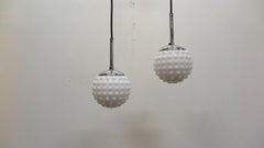 Pair of Mid-Century Modern Snow Ball Pendant Lights Doria Leuchten
