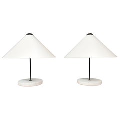 Pair of 'Snow' Italian Midcentury Table Lamps by Vico Magistretti for Oluce