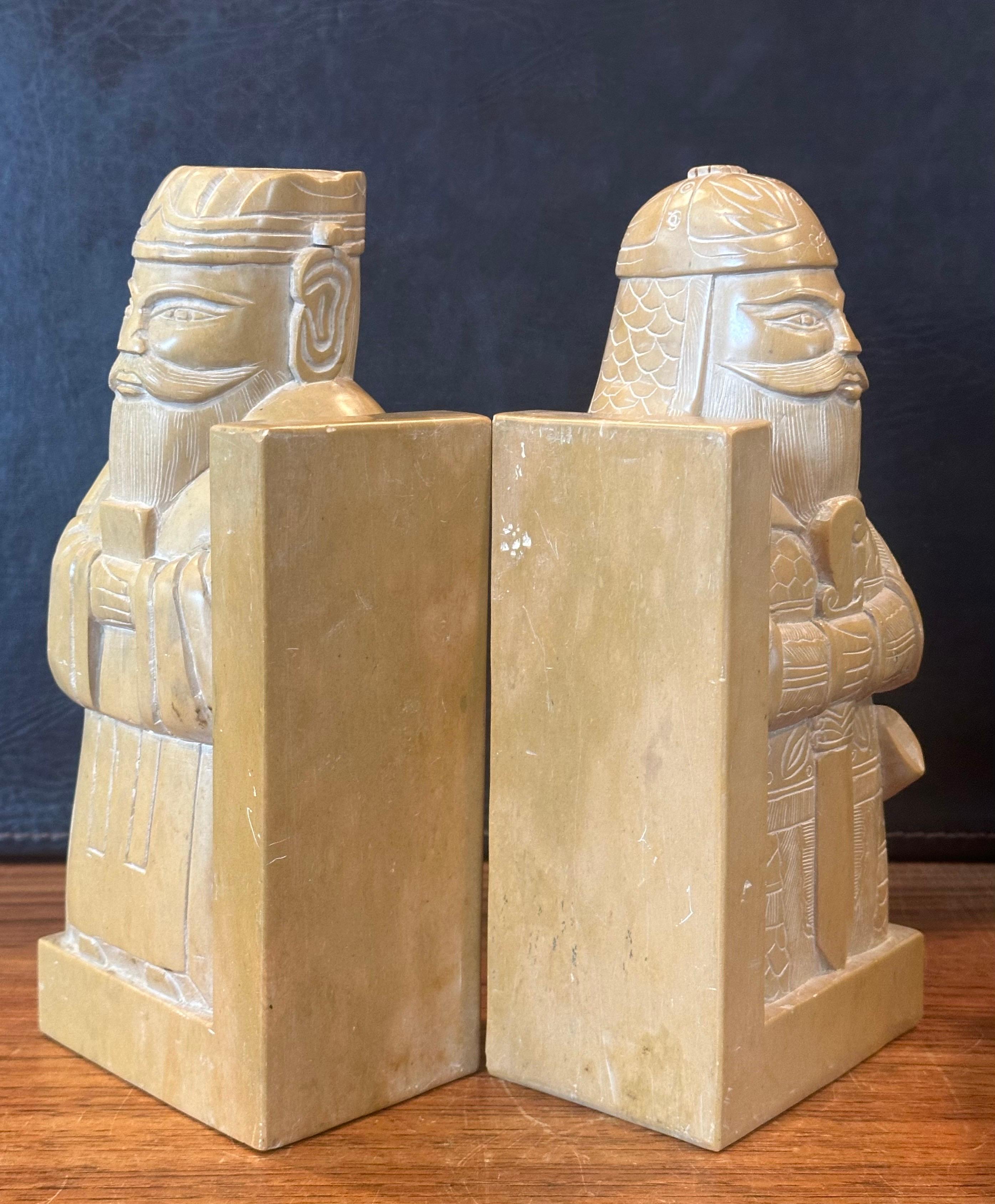 Pair of Soapstone Chinese Scholar Bookends 6