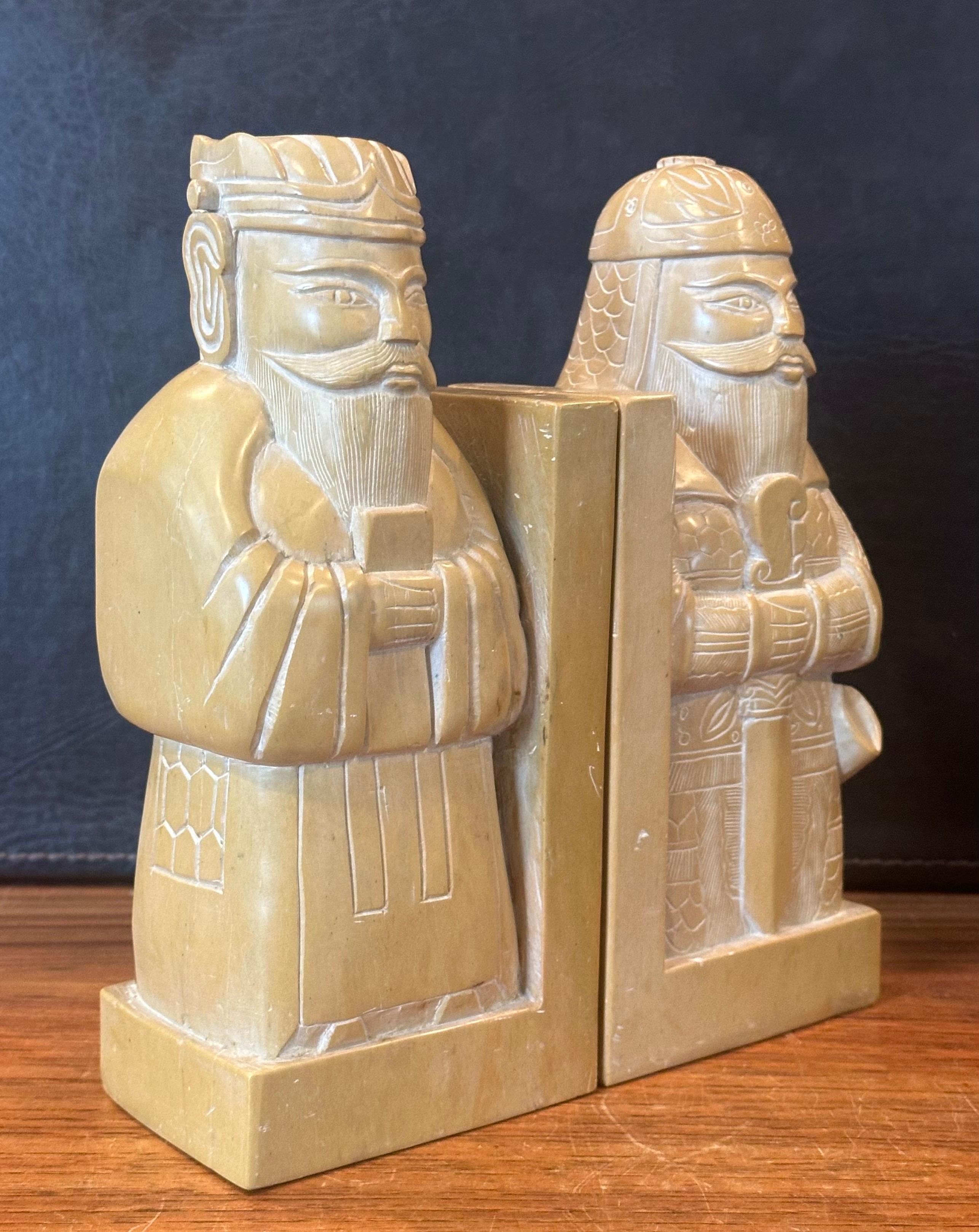 Pair of Soapstone Chinese Scholar Bookends  For Sale 7