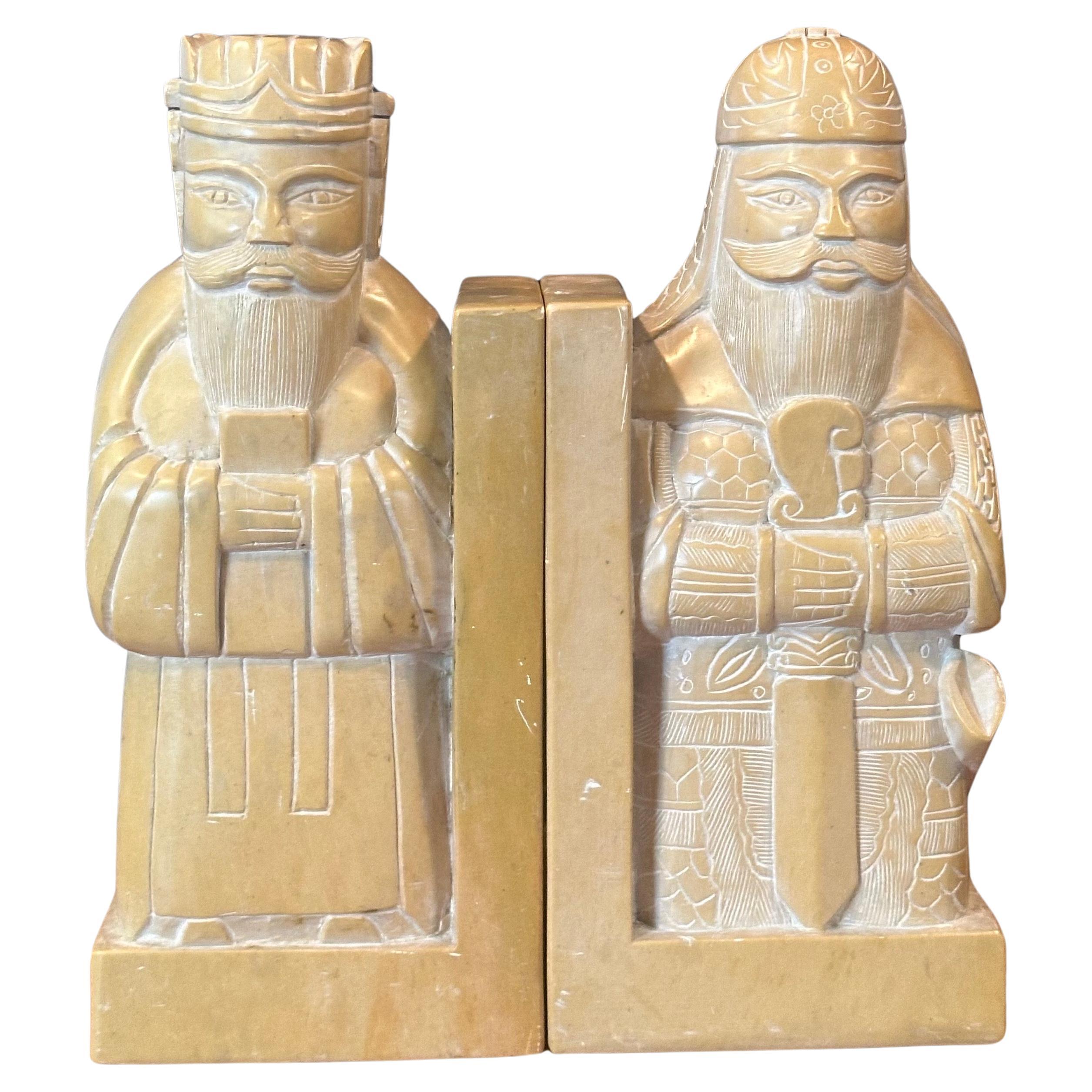 Chinese Export Pair of Soapstone Chinese Scholar Bookends  For Sale