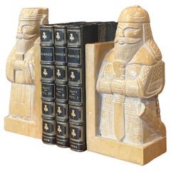 Paar chinesische Gelehrten-Buchstützen aus Speckstein 