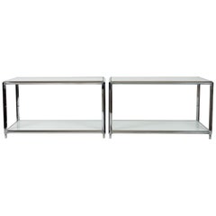 Pair of Sofa Ends 1970, Edition Vitra, Chrome Steel