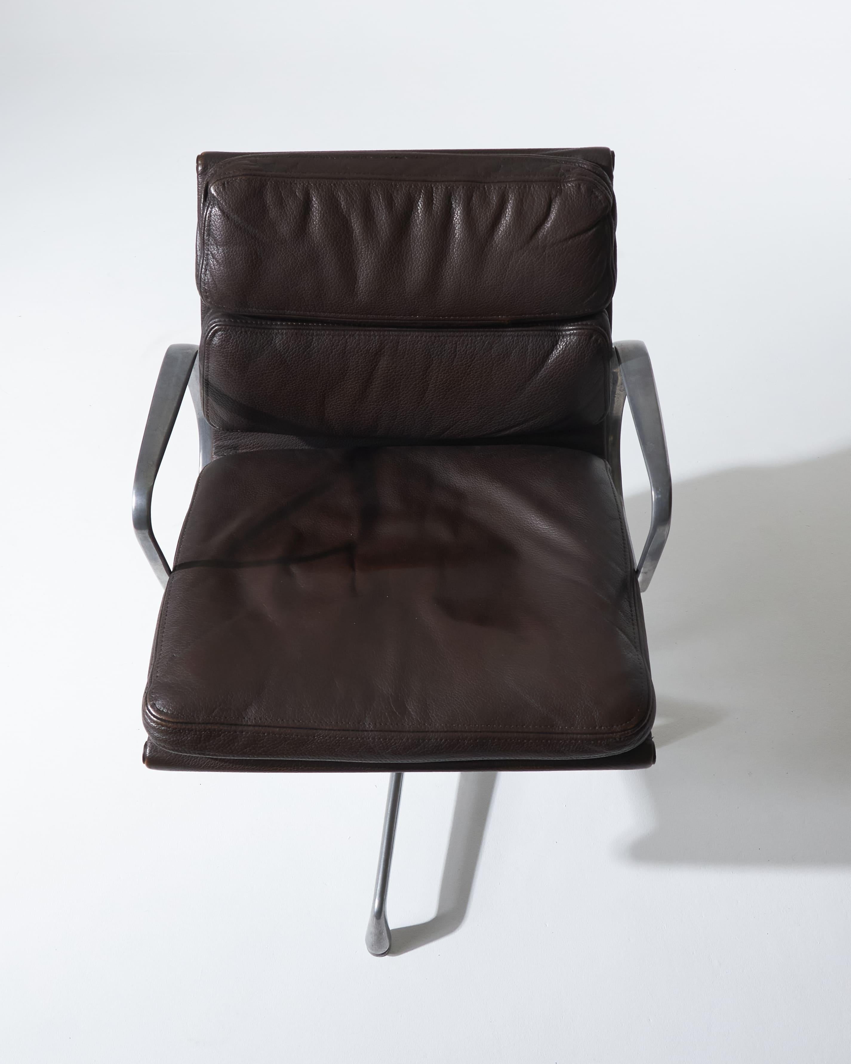 Coppia di poltrone Sofa Pad in pelle marrone, Herman Miller, anni '70 in vendita 5