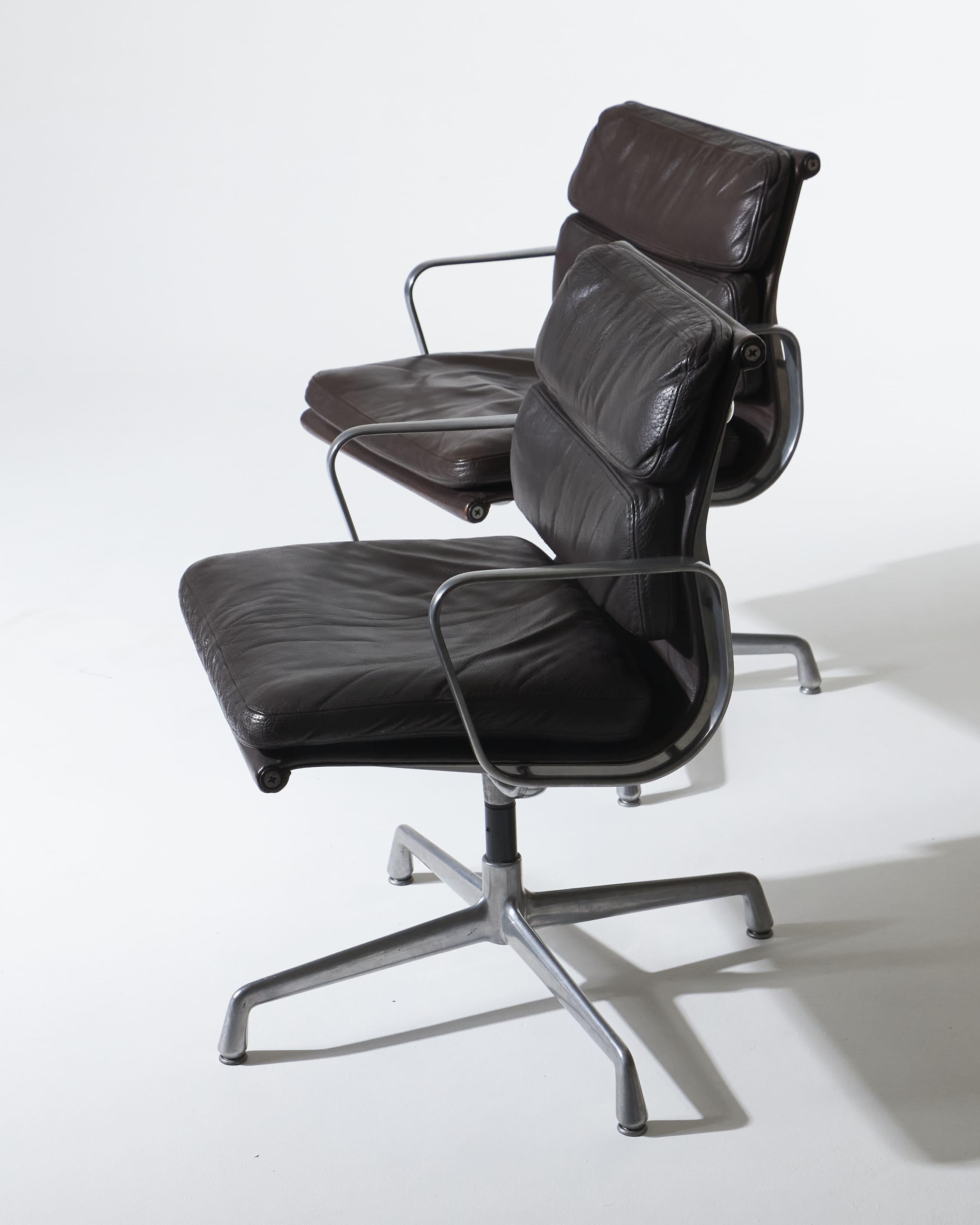 Coppia di poltrone Sofa Pad in pelle marrone, Herman Miller, anni '70 in vendita 15