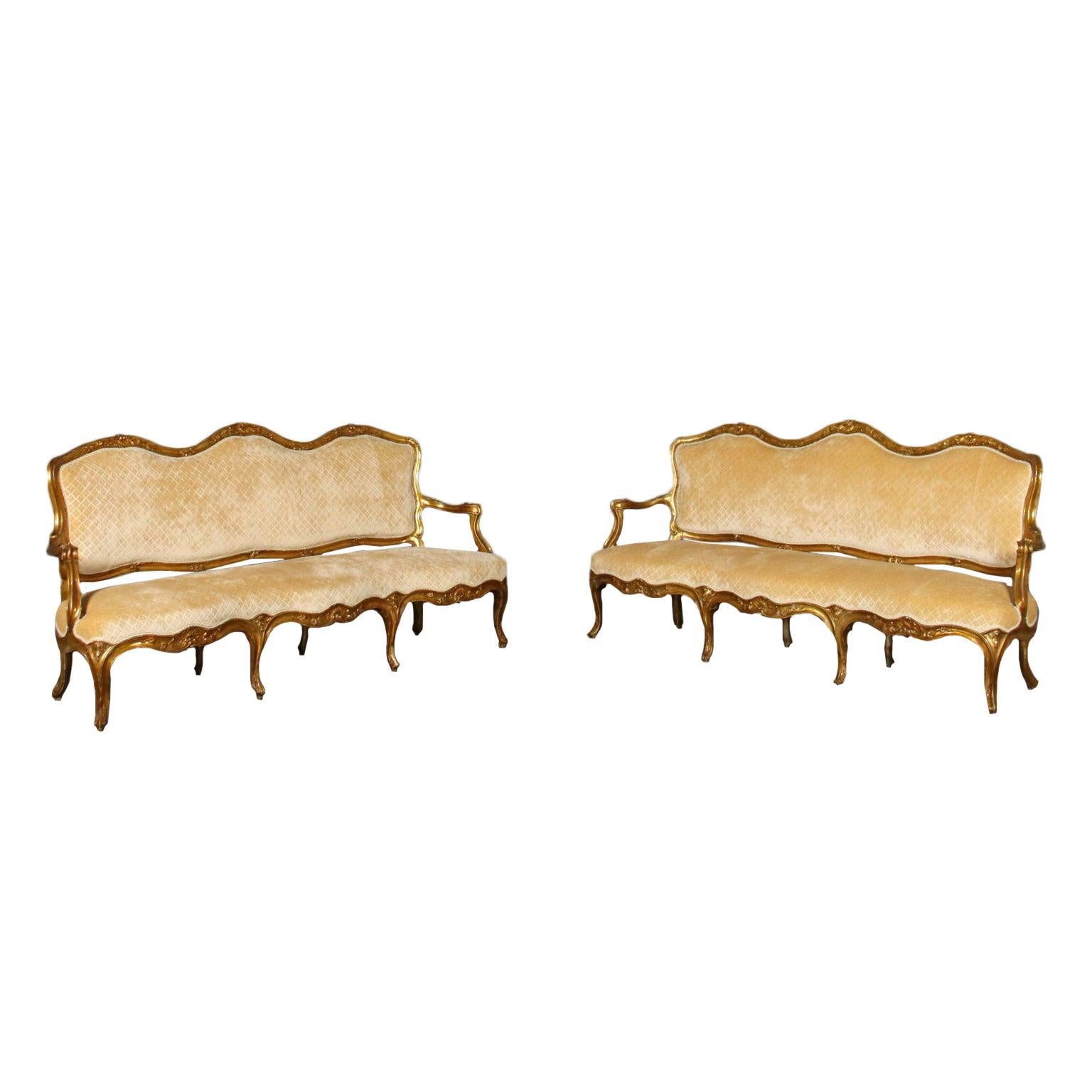 Pair of Sofas Barocchetto Naples, Italy First Half '700 For Sale