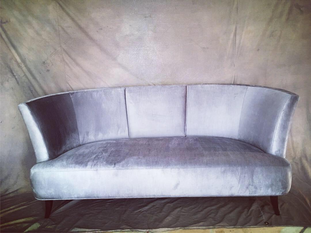 Modern Pair of Velvet Sofas by Darren Ransdell Design For Sale