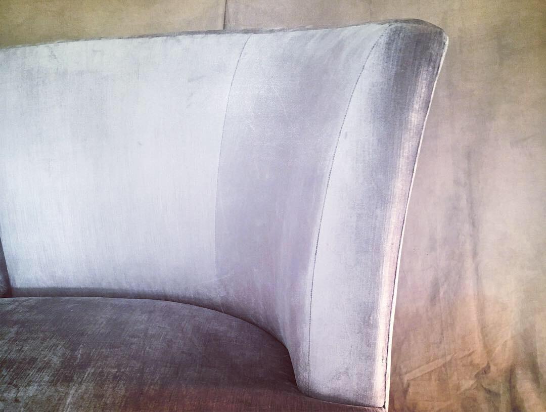 Pair of Velvet Sofas by Darren Ransdell Design In Good Condition For Sale In Los Angeles, CA