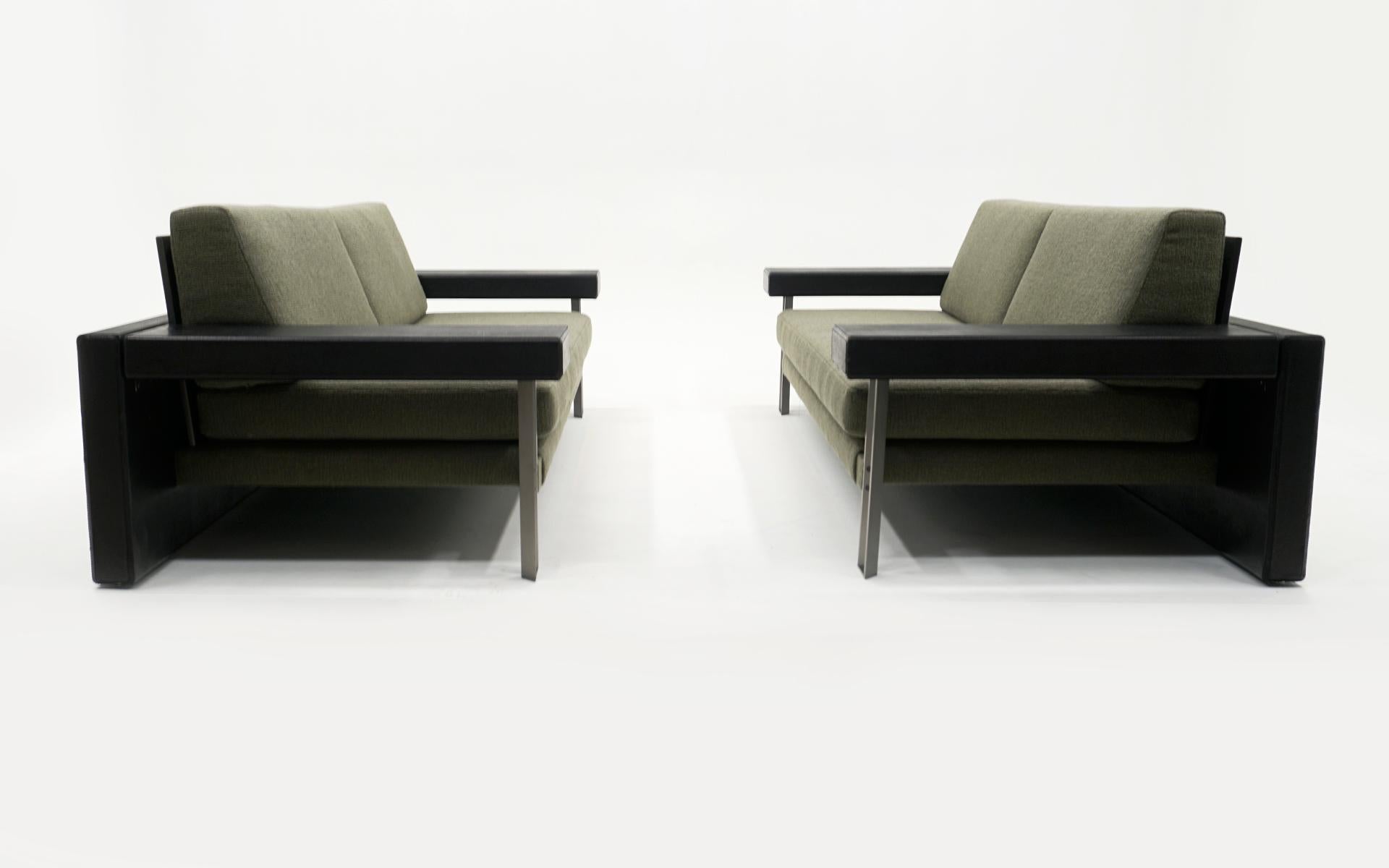 Italian Pair of Sofas by Giovanni Offredi for Saporiti, Italy, 1970s.  Ready to Use.