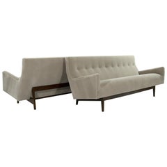 Pair of Sofas in Natural Mohair by Jens Risom