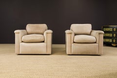 Pair of Soft Leather Swivel Club Chairs by J Robert Scott, 1980s, Signed