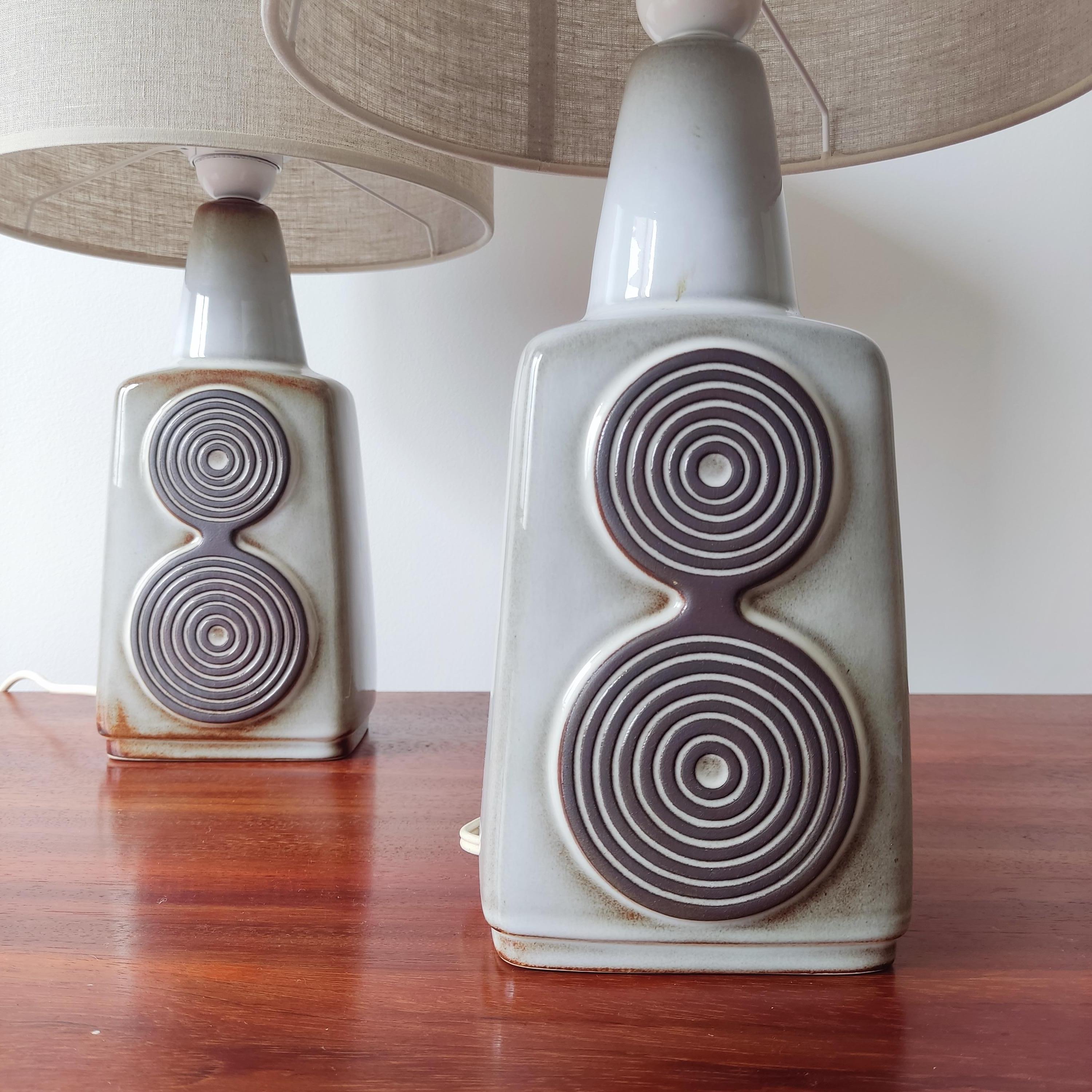 20ième siècle Paire de lampes en céramique Soholm - Danemark années 1960 en vente