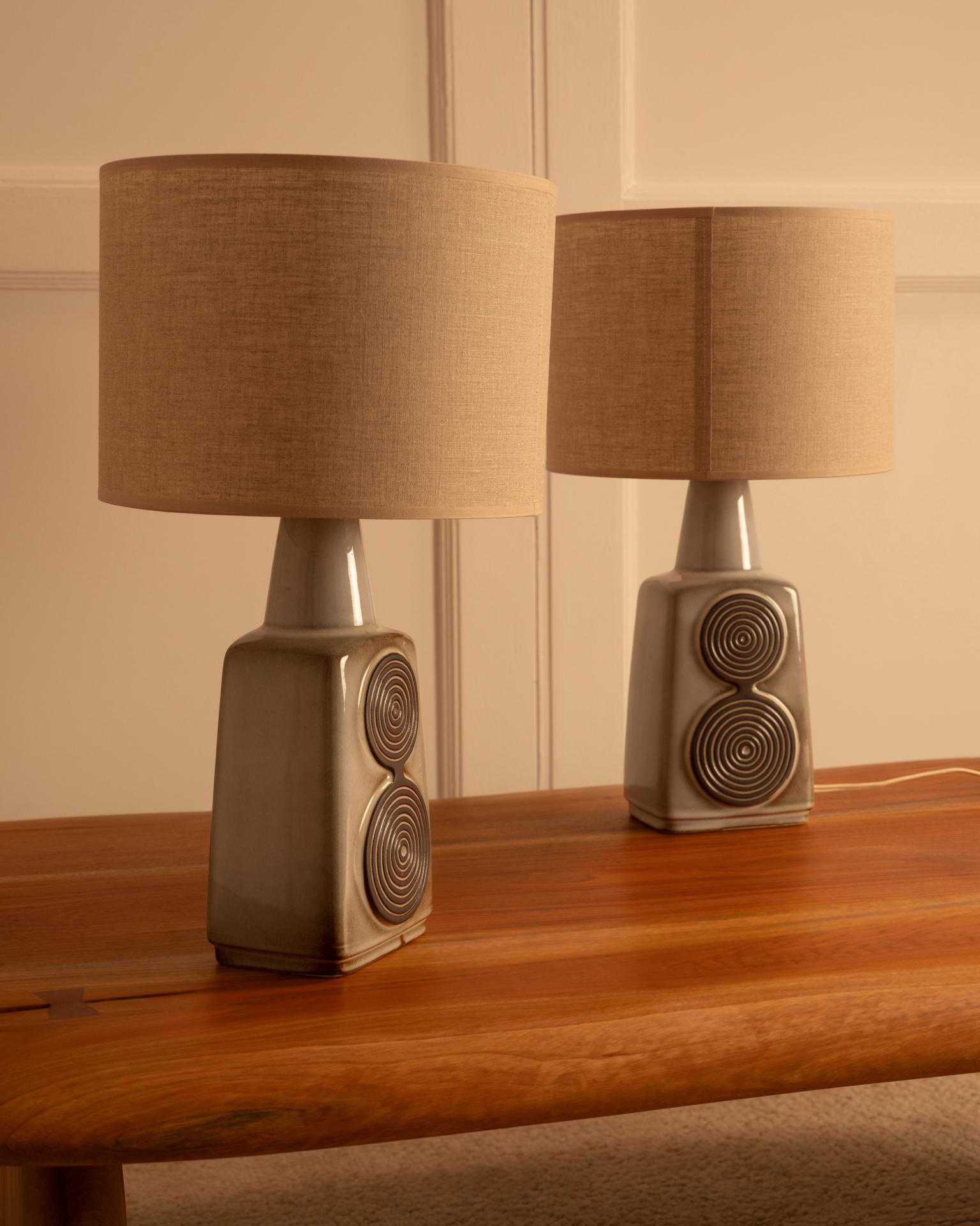 20ième siècle Paire de lampes en céramique Soholm - Danemark années 1960 en vente