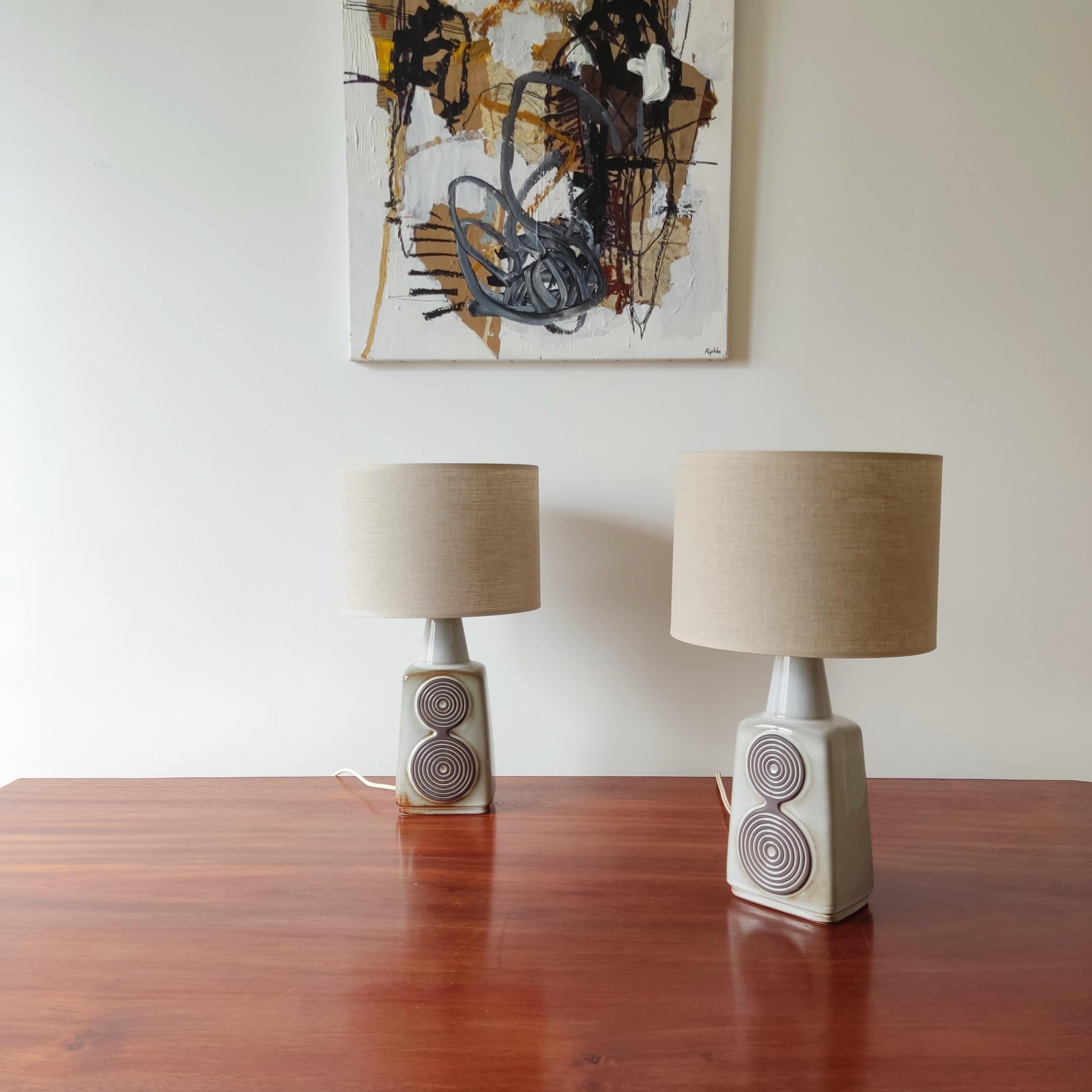 Céramique Paire de lampes en céramique Soholm - Danemark années 1960 en vente