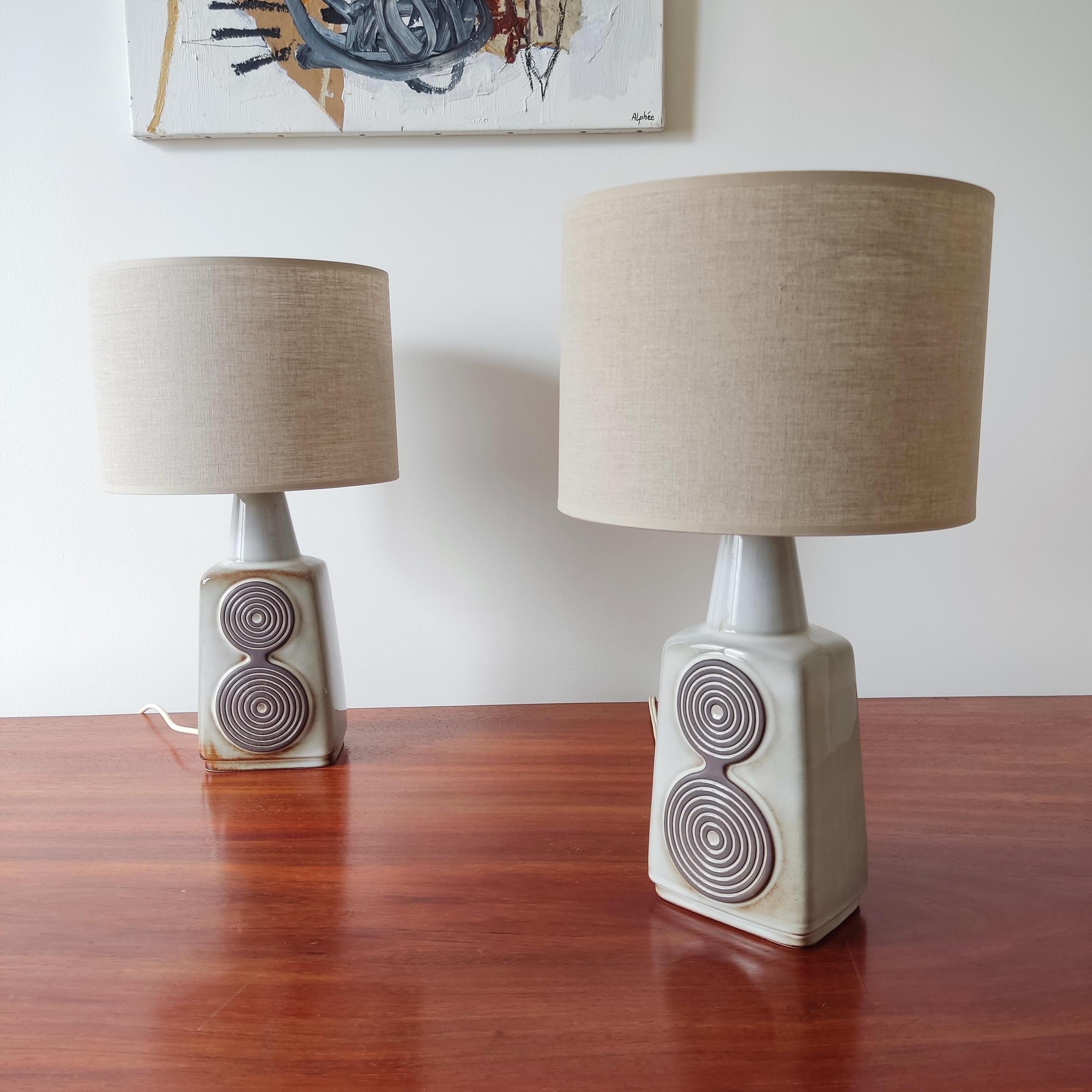 Paire de lampes en céramique Soholm - Danemark années 1960 en vente 1