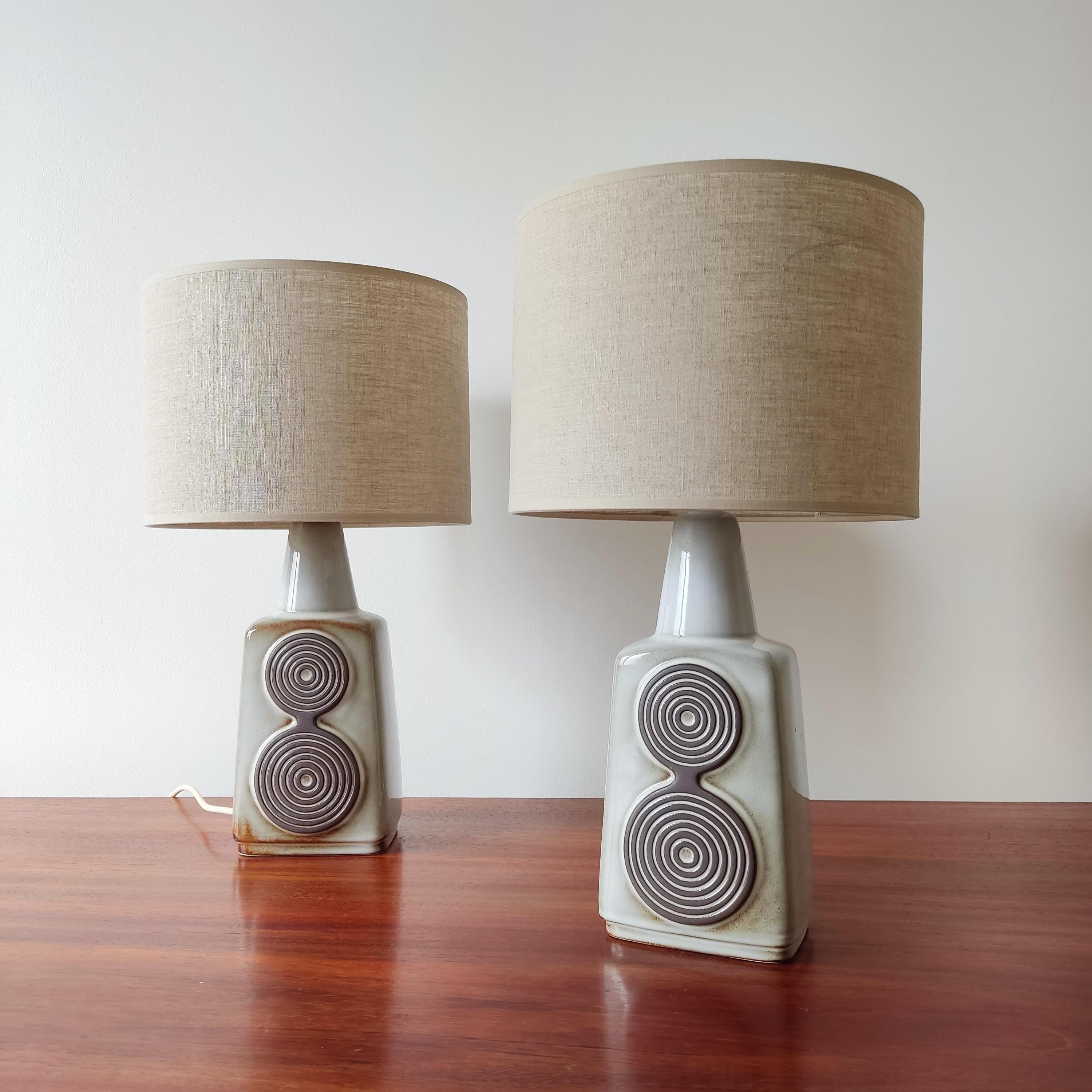 Paire de lampes en céramique Soholm - Danemark années 1960 en vente 2